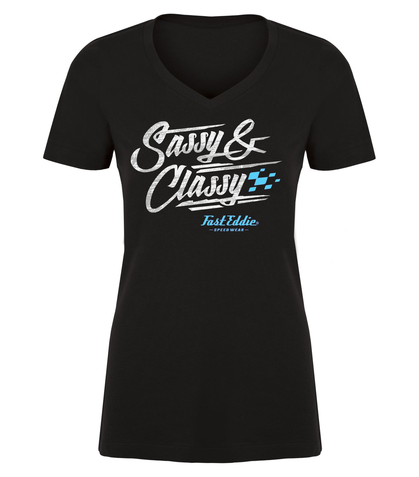 Ladies FES Sassy & Classy V-neck s/s t-shirt -Black