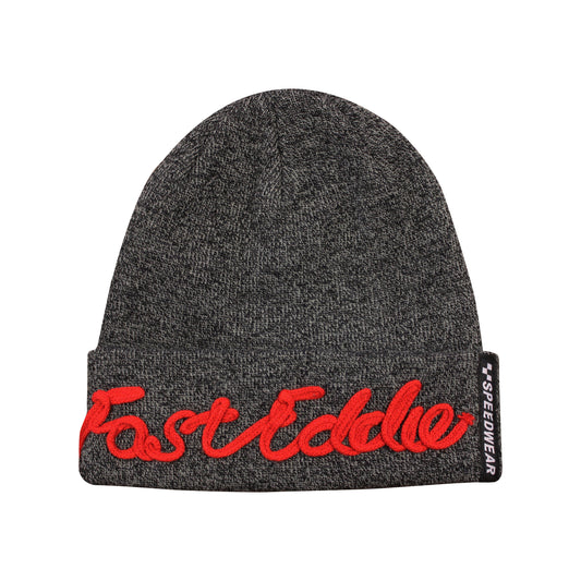 Fast Eddie Rope Turn Up Beanie - Red