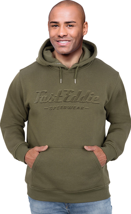 Fast Eddie Speedwear Embossed Hoodie - Military Green