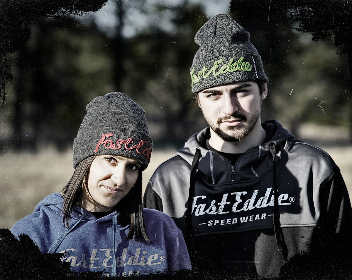 Fast Eddie Rope Turn Up Beanie - Salt & Pepper Lime